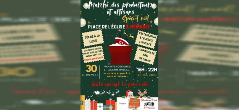Marché de noël le 30 novembre à Mériadec!
